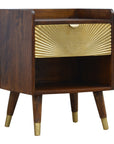 Manila 1 Drawer Gold Bedside Table