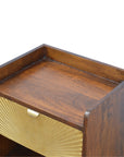 Manila 1 Drawer Gold Bedside Table