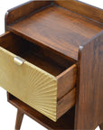 Manila 1 Drawer Gold Bedside Table