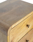 Kuta Floating Mango Wood Bedside Table in Oak