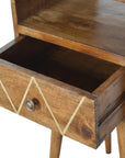 Nasu Mango Wood Bedside Table in Chestnut