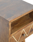 Nasu Mango Wood Bedside Table in Chestnut