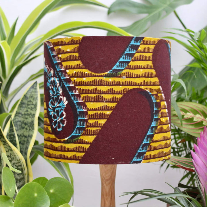 Gold and Aubergine Ankara Lampshade