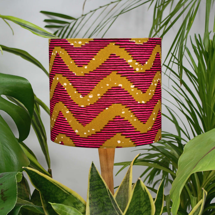Pink and Yellow Waves African Lampshade