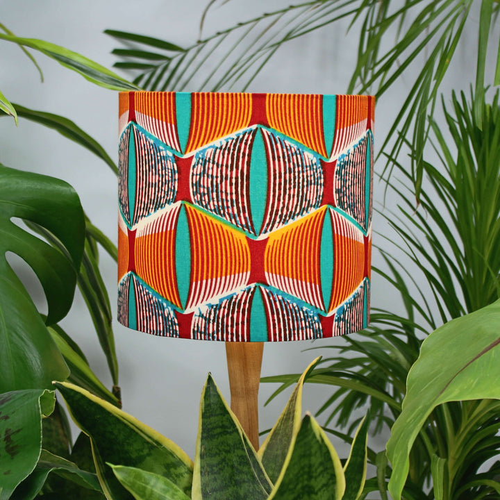 Aqua and Orange Eyes African Lampshade