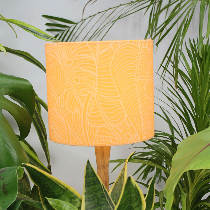 Mustard Yellow Monstera Leaf Tropical Lampshade