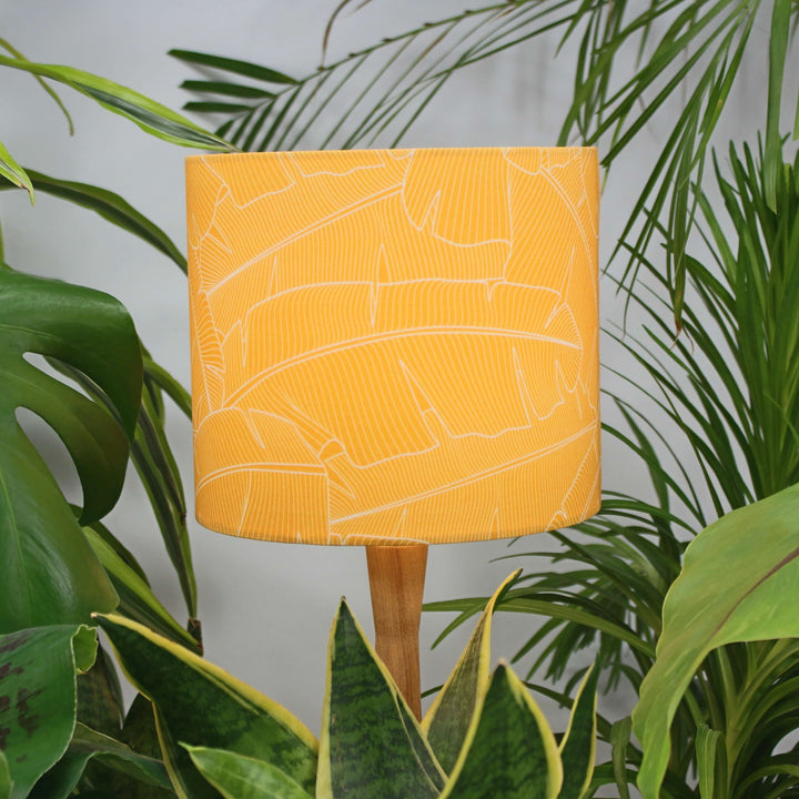 Mustard Yellow Banana Leaf Tropical Lampshade