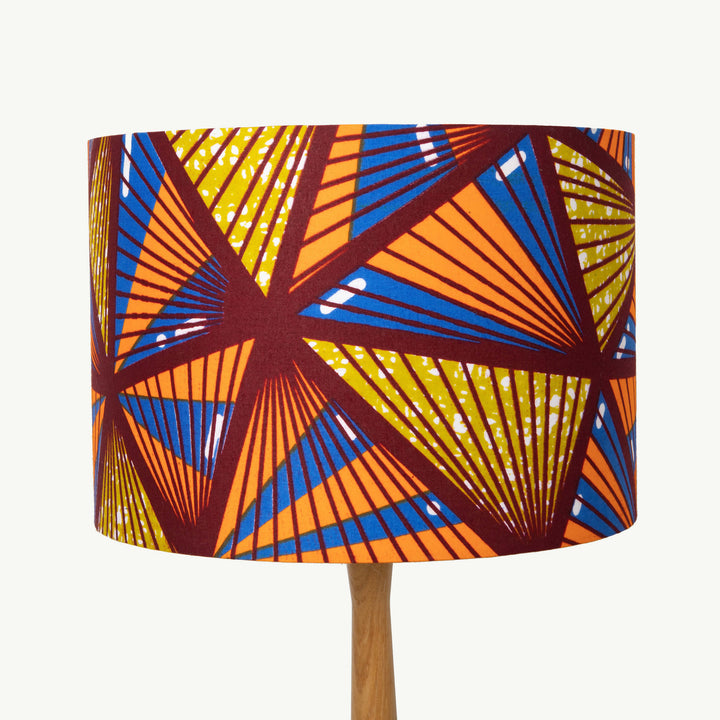 Orange and Blue Geometric Triangles African Lampshade