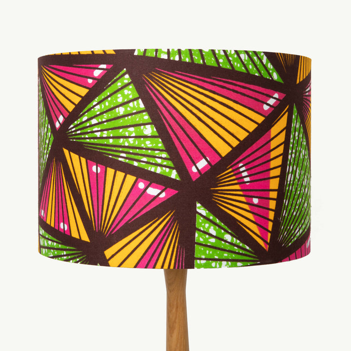 Pink and Green Geometric Triangles African Lampshade