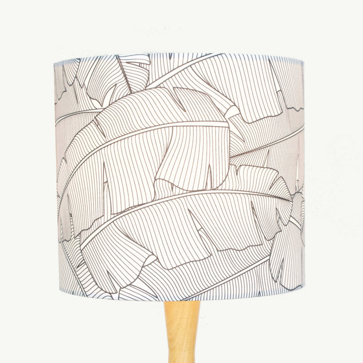 Black and White Banana Leaf Lampshade - Tropikala