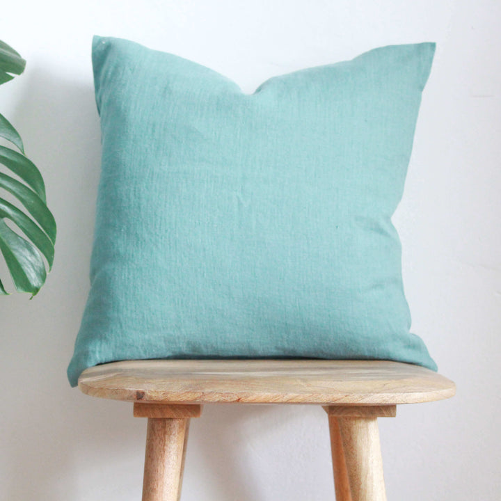 Dusty Turquoise Linen Cushion Cover - Tropikala