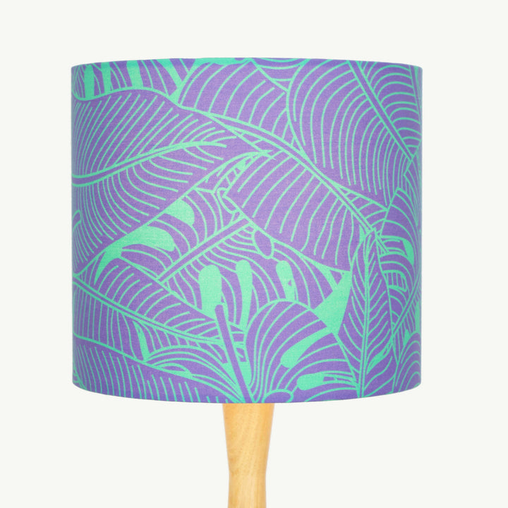 Green and Purple Monstera Leaf Lampshade - Tropikala