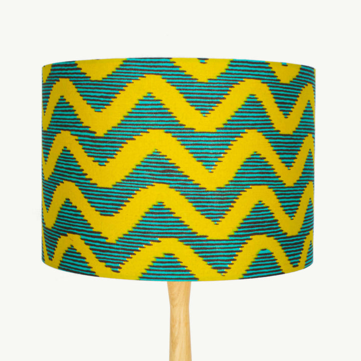 Green and Yellow Waves African Lampshade - Tropikala