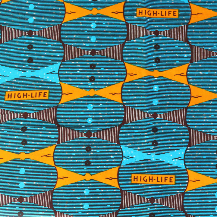 Blue and Yellow Highlife Fabric