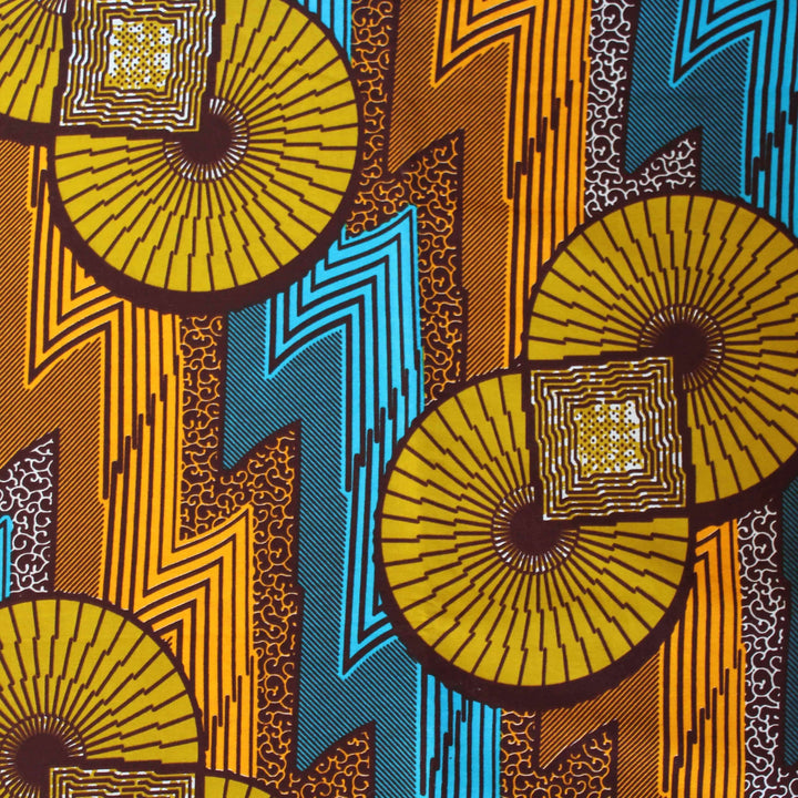 Blue and Yellow Bolts Fabric