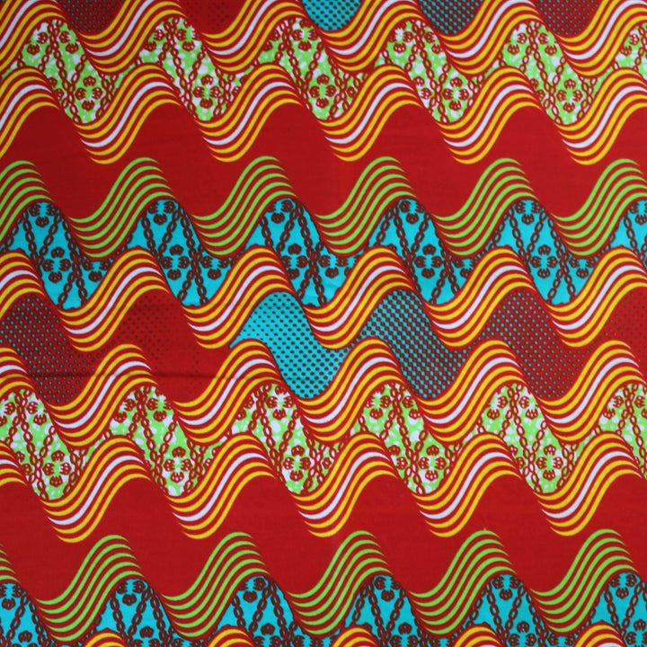 Red and Aqua Wavelength Fabric