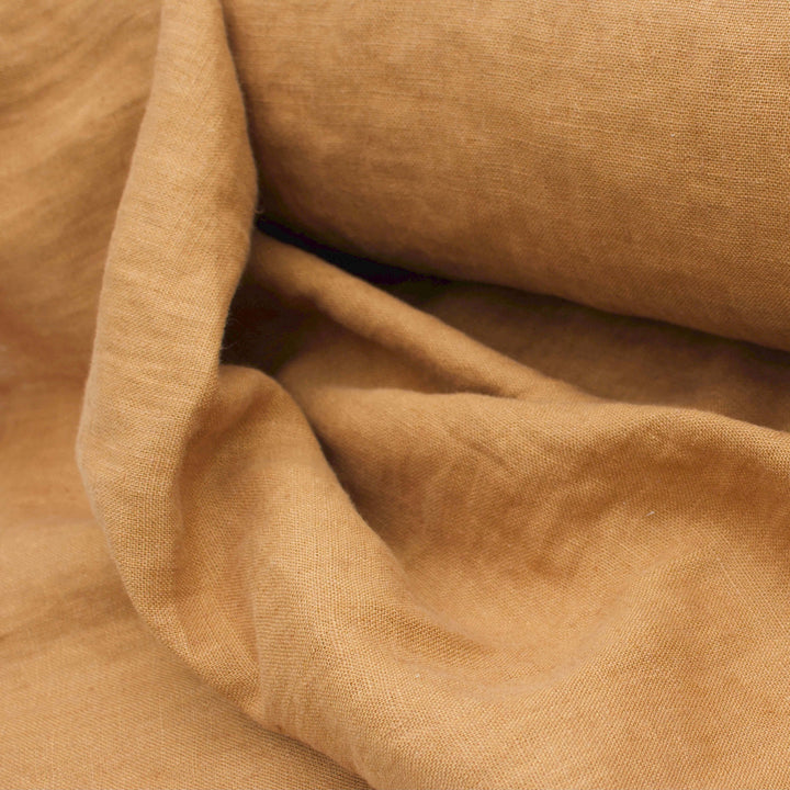 Rust Brown Linen Fabric