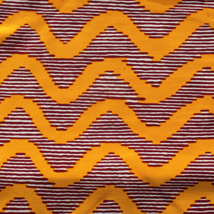 Yellow and White Waves Fabric