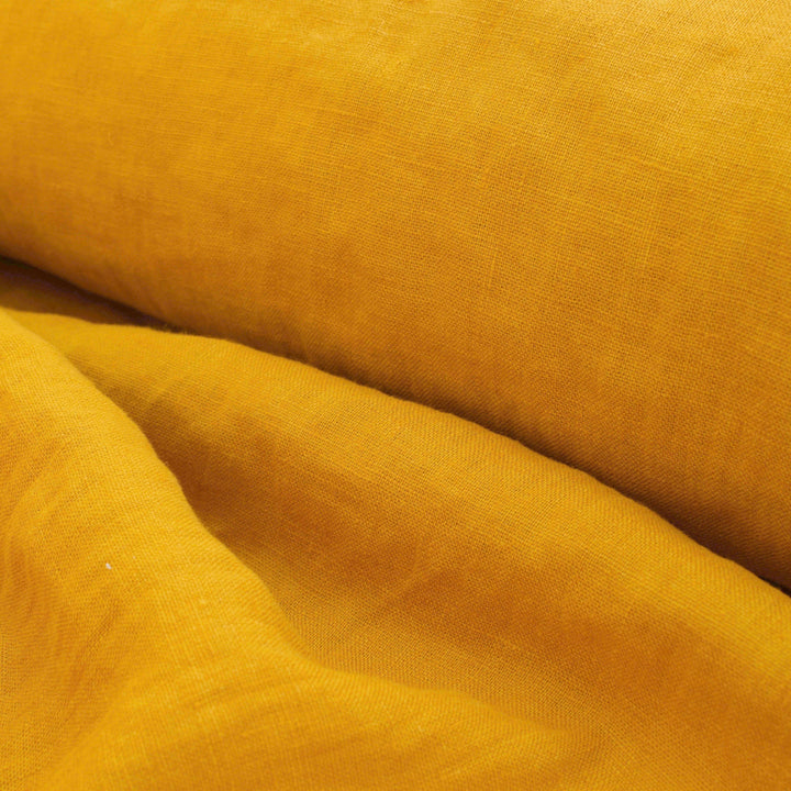 Golden Mustard Yellow Linen Fabric