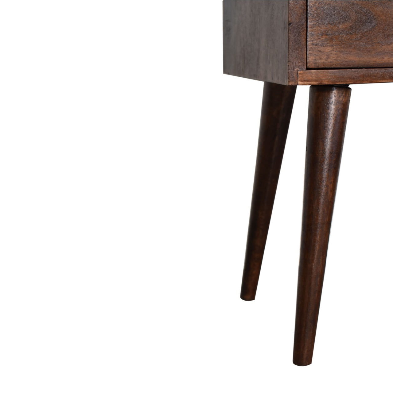 Nusa Mango Wood Bedside Table in Walnut