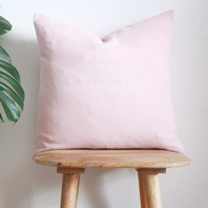 Light Dusty Pink Linen Cushion Cover - Tropikala